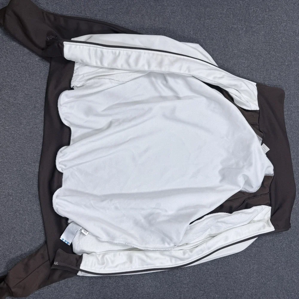 Adidas Originals Trefoil Track Jacket Brown Cream L Full Zip - Picture 9 of 11